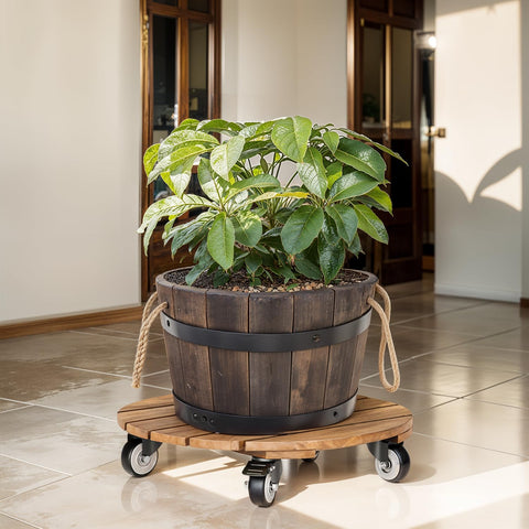 Idzo 14-inch plant caddy keeps large planters mobile for patios and gardens