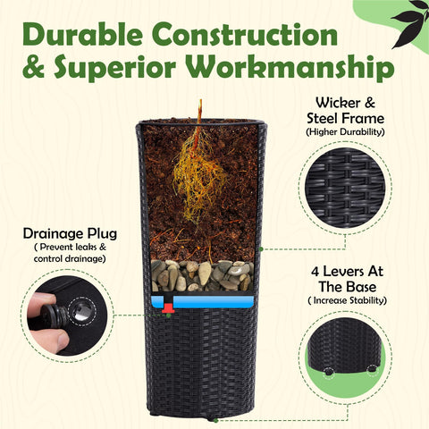 IDZO planter with drainage hole protects roots from overwatering.