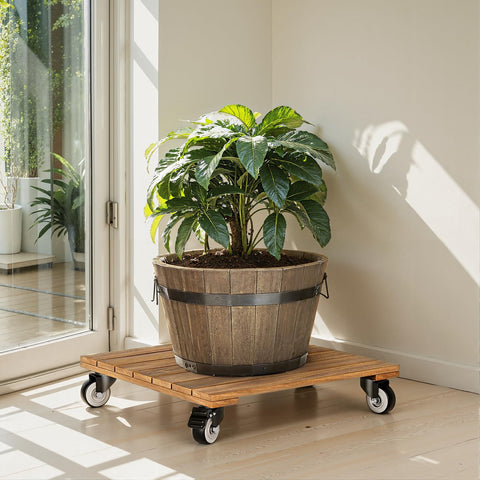 Idzo elevated chassis allows easy cleaning underneath planters.