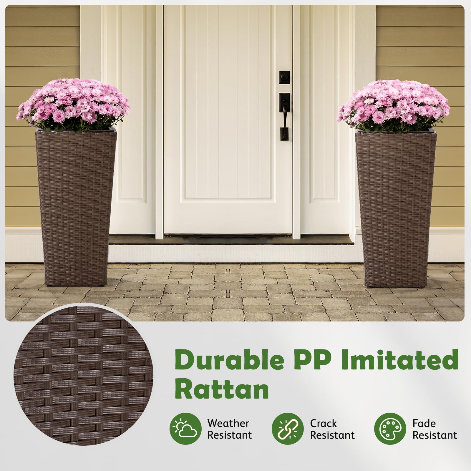 IDZO self-watering tray and water storage support steady plant hydration.