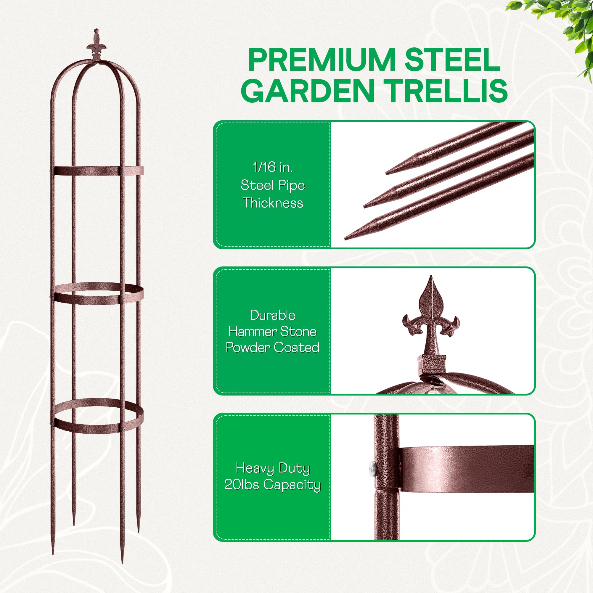 Idzo Trellis bronze color with weatherproof finish for outdoor resilience.