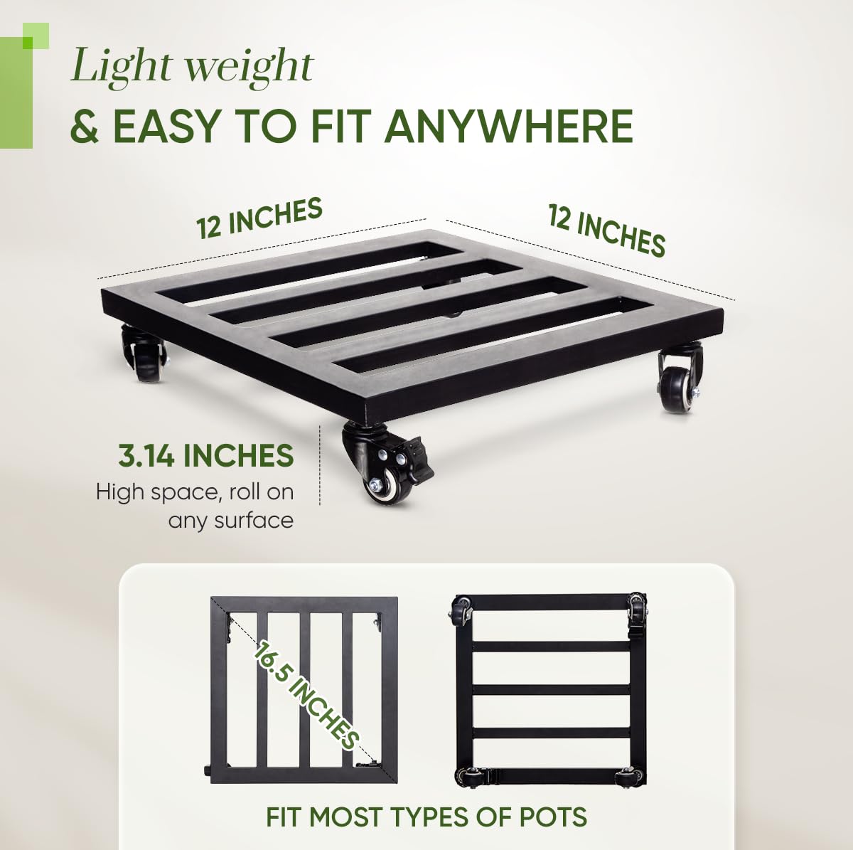 IDZO two-way lock wheels secure the stand in place during care or display