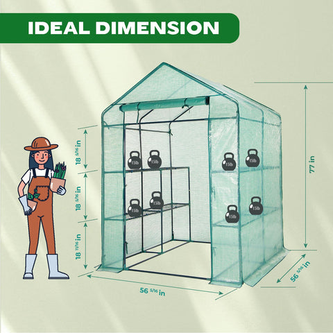 IDZO walk-in greenhouse PE-cover provides weather resilience and balanced light