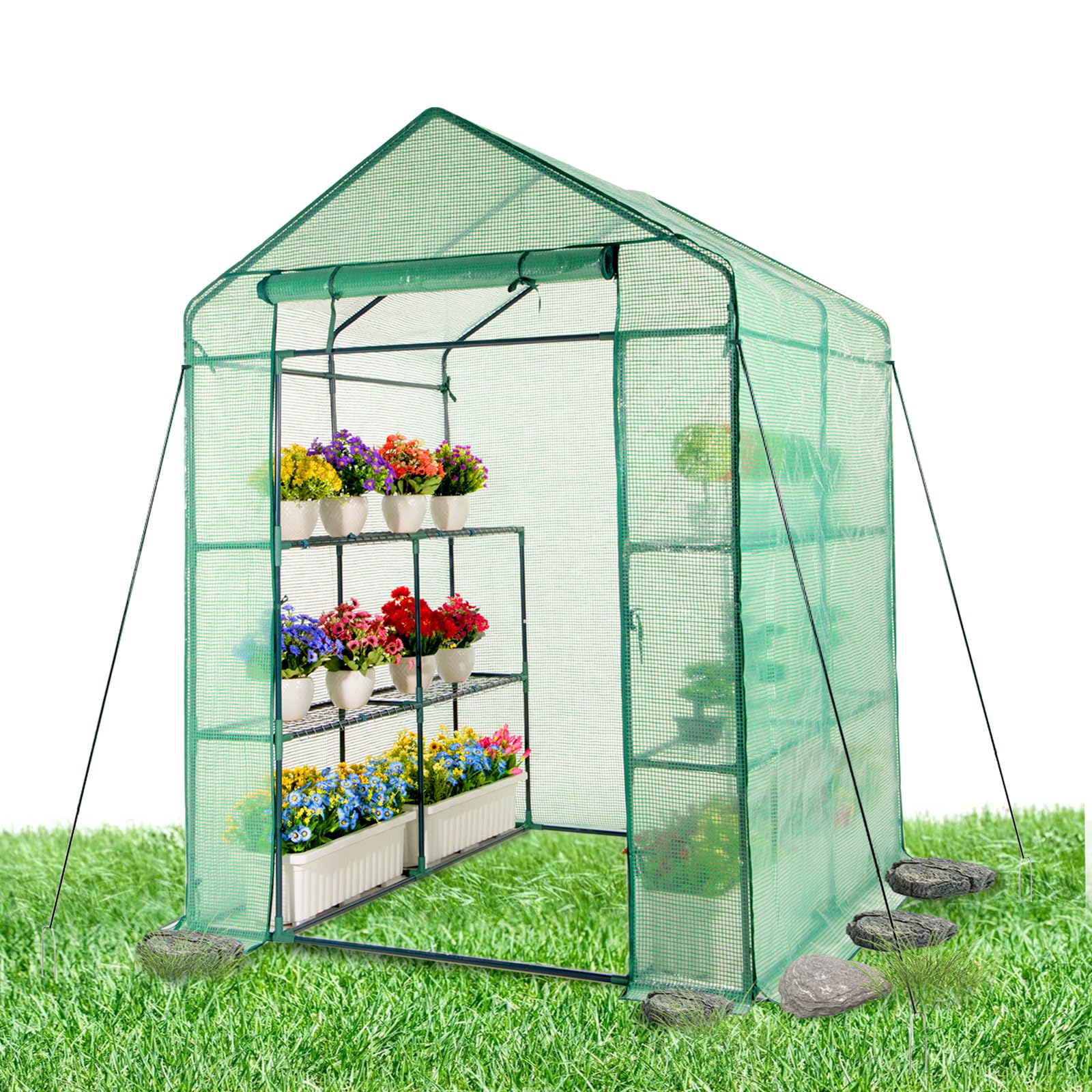IDZO walk-in greenhouse steel-frame for durable year-round gardening