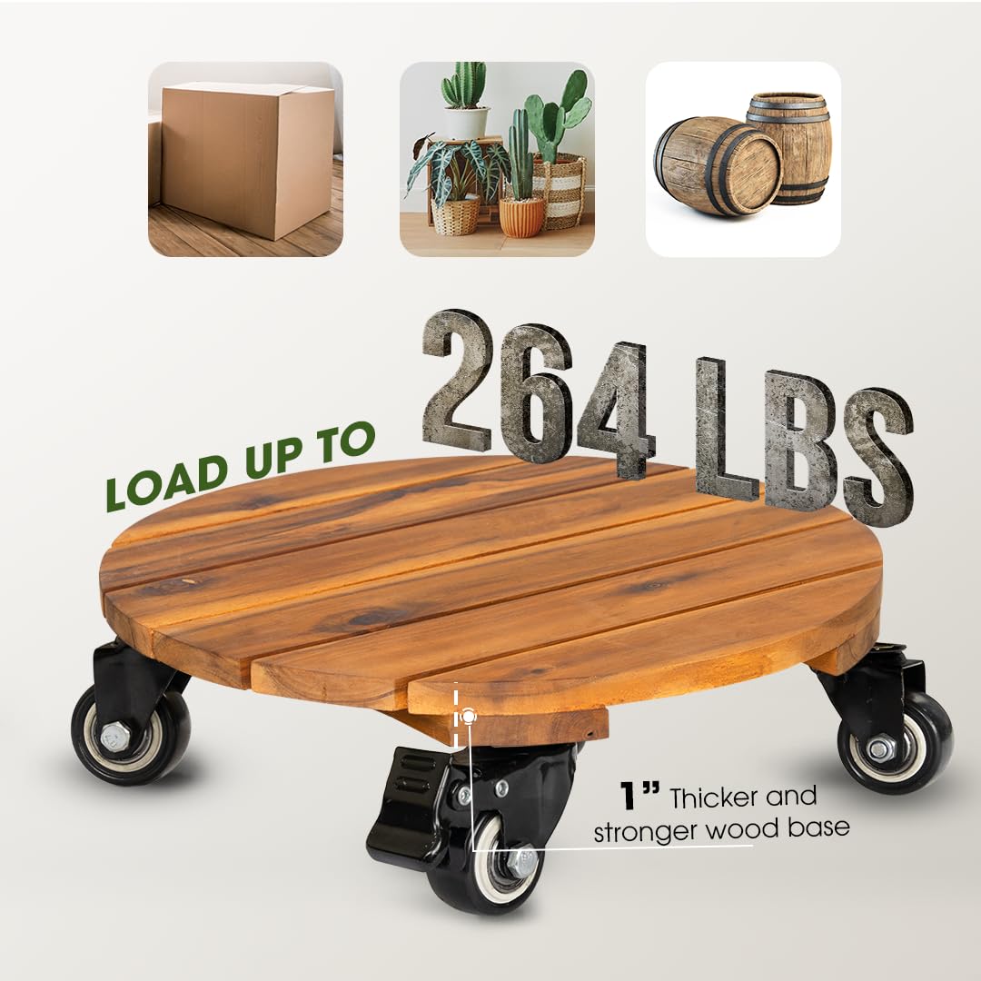 Idzo two-pack round caddies add style and functionality for indoor and outdoor spaces.