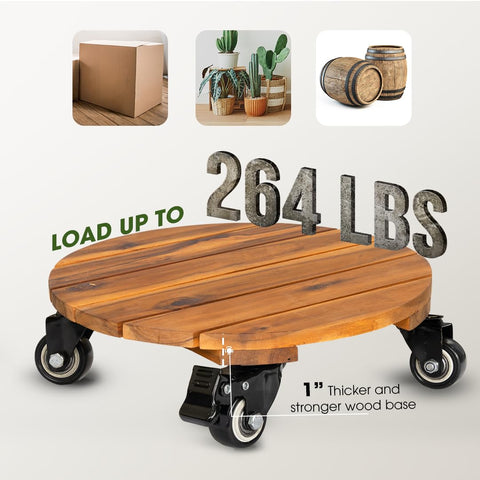 Idzo two-pack round caddies add style and functionality for indoor and outdoor spaces.