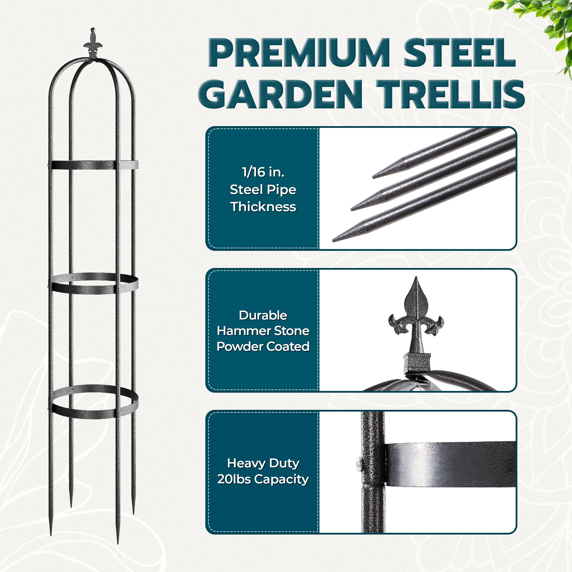 IDZO decorative garden trellis enhances outdoor spaces while guiding climbing plants.
