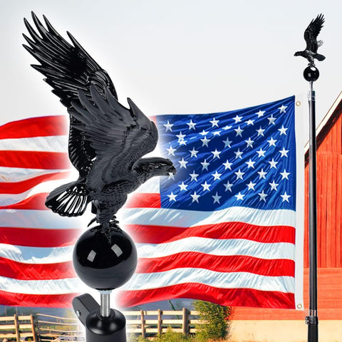 iElyiEsy black eagle topper with details enhances curb appeal outdoors.