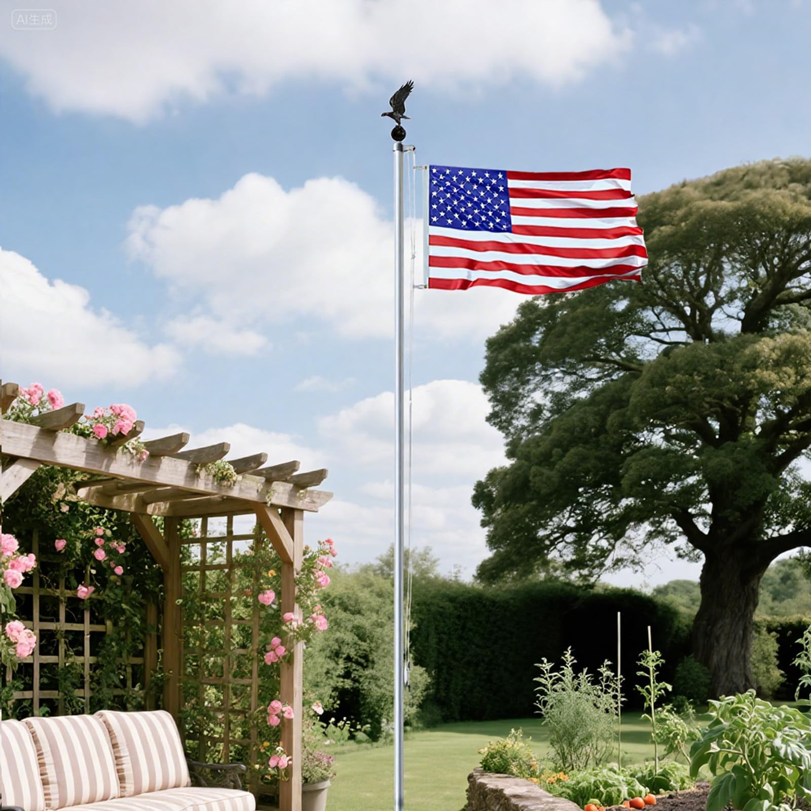 iElyiEsy outdoor decor topper adds a polished finish to homes.