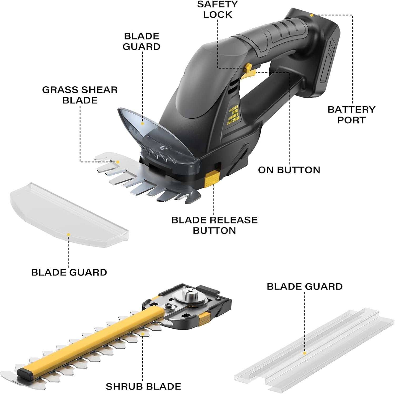 IEBUDA includes blades and user manual for versatile yard care.