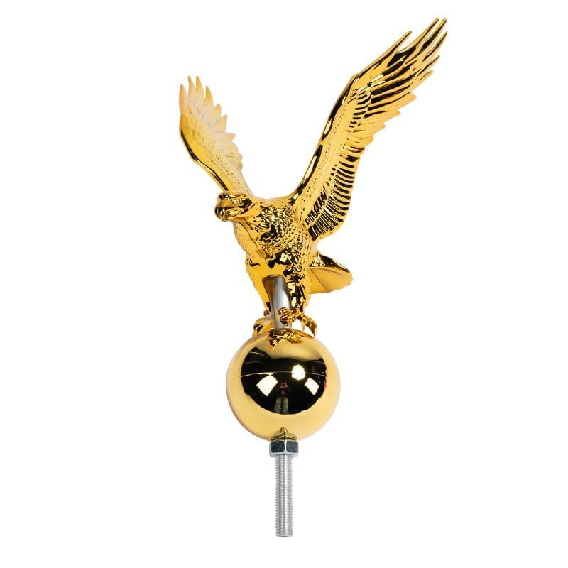 The iElyiEsy eagle topper with gold ball enhances curb appeal for home flag displays.