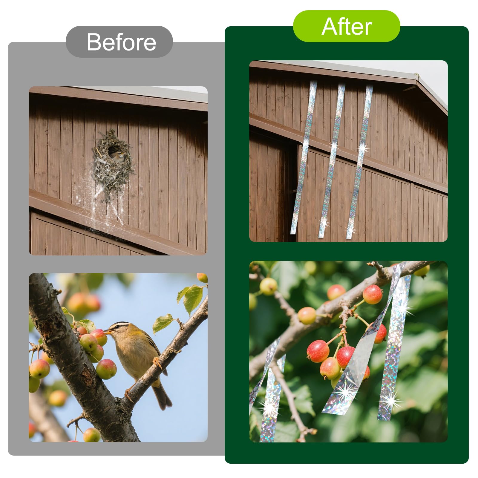 iFealClear tape hung on a branch for easy, adhesive-free deterrence