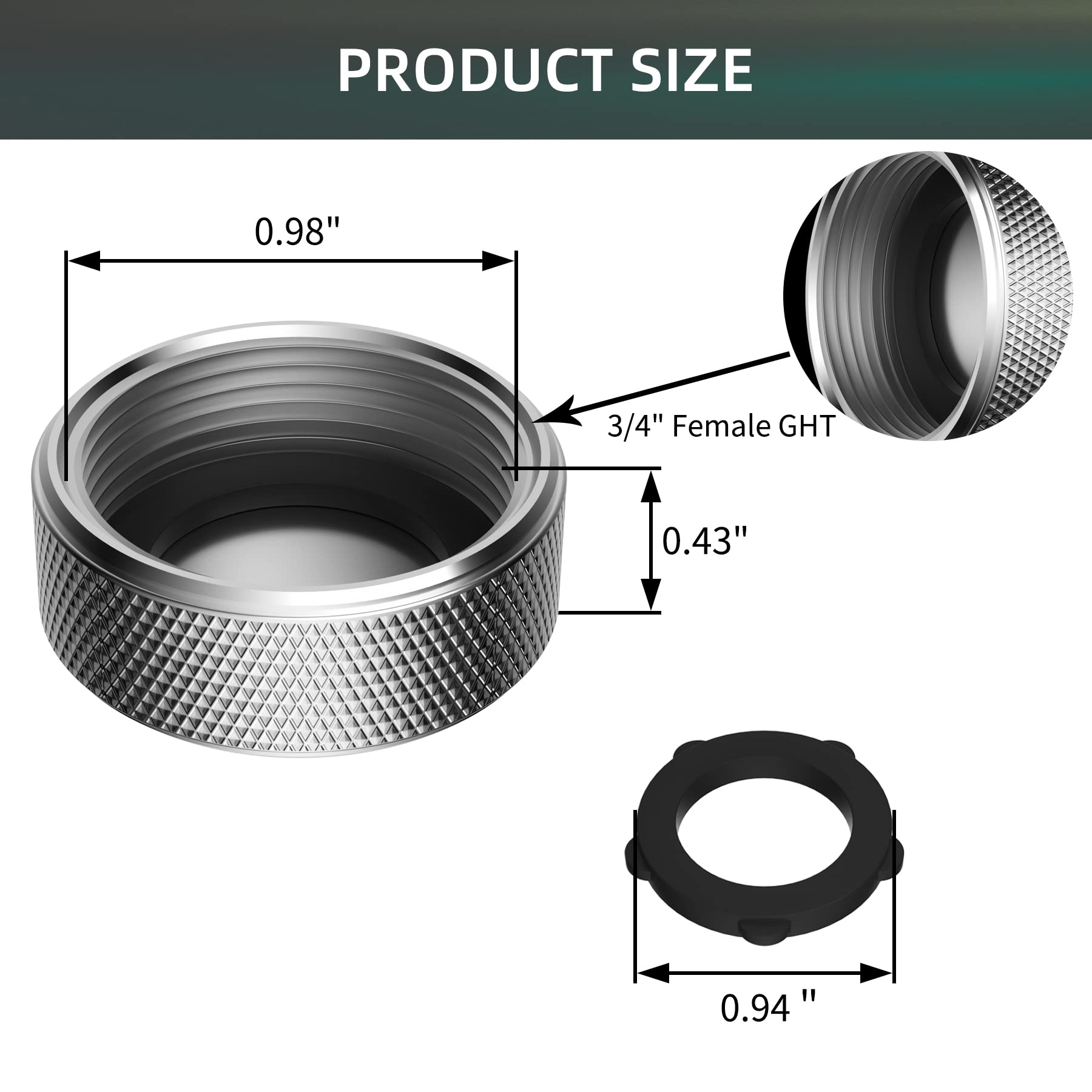 iFealClear faucet adapter cap suited for 3/4-inch hose threads