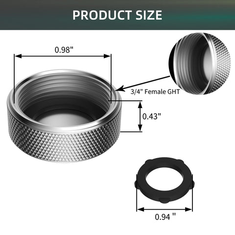 iFealClear faucet adapter cap suited for 3/4-inch hose threads