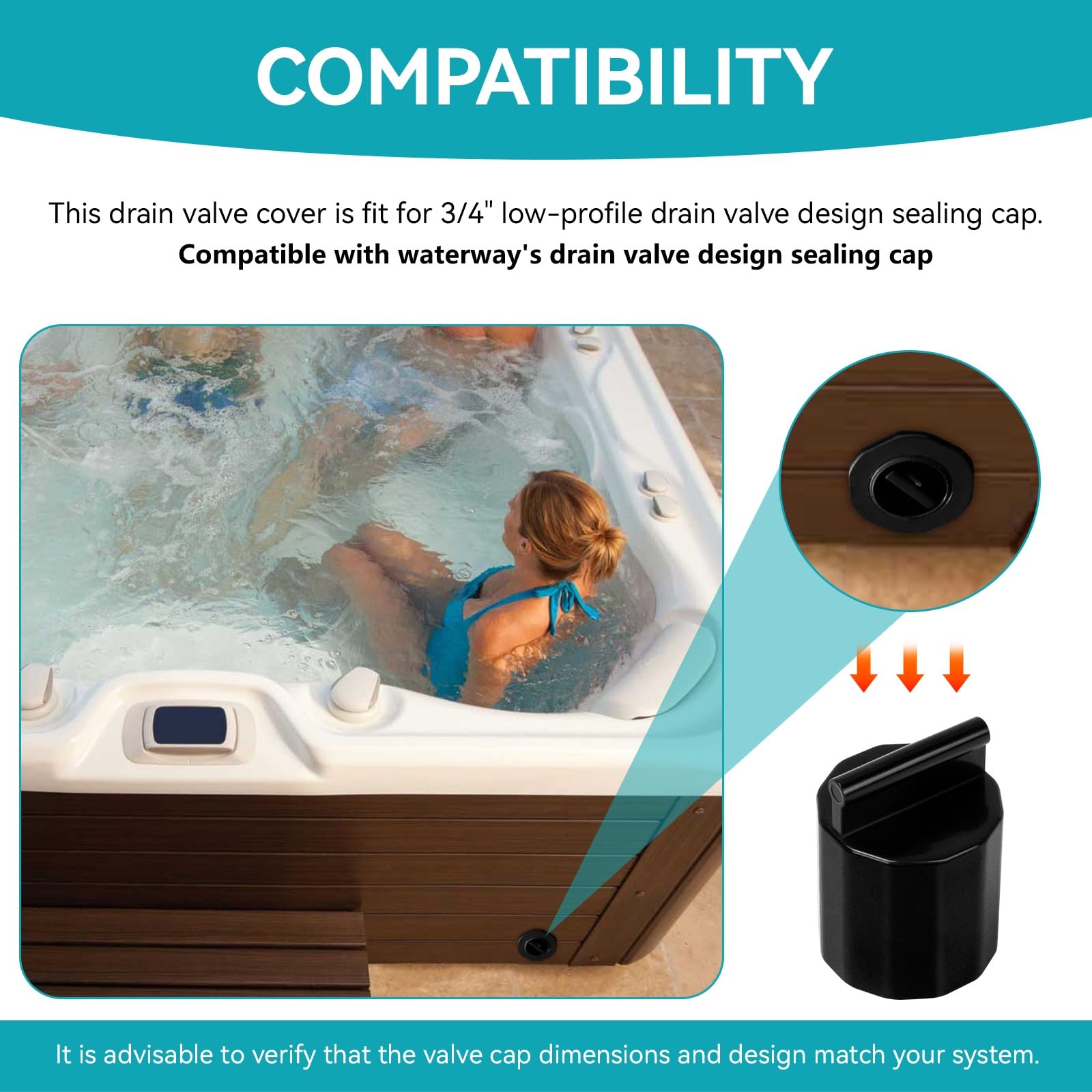 IFERLA drain valve cap closeup shows durable black plastic construction