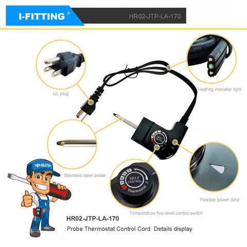 IFITTING easy-install cord installed on a smoker enables simple replacement.