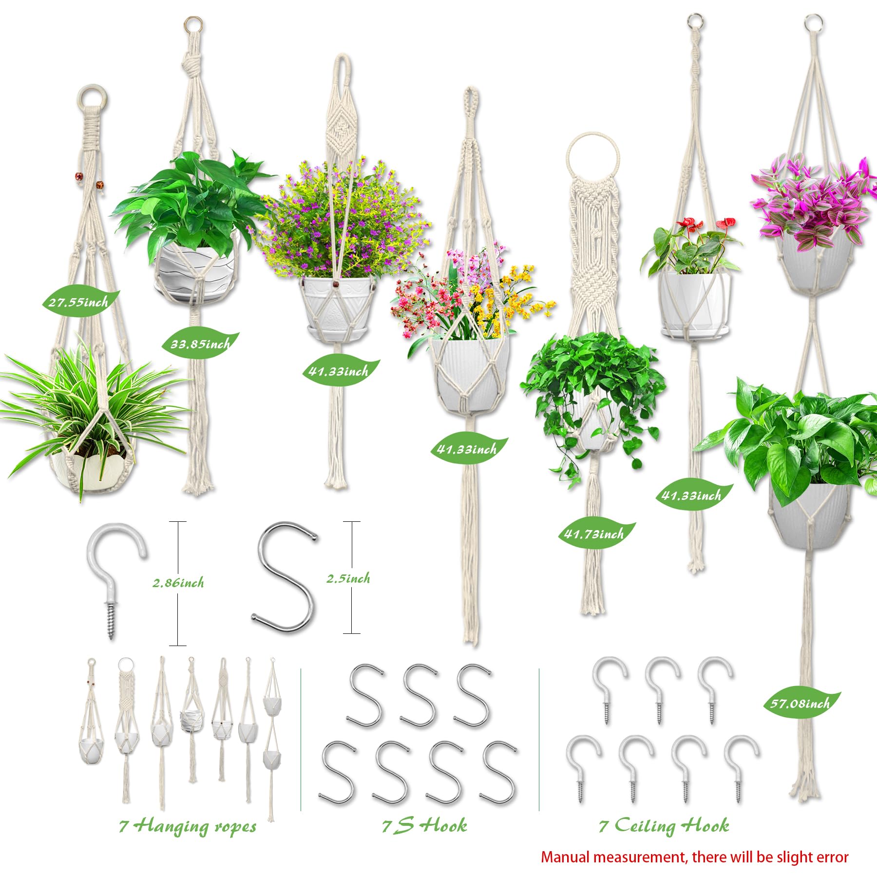 IGaiety macrame plant hanger with S hooks included for quick hanging