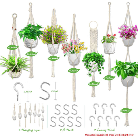 IGaiety macrame plant hanger with S hooks included for quick hanging