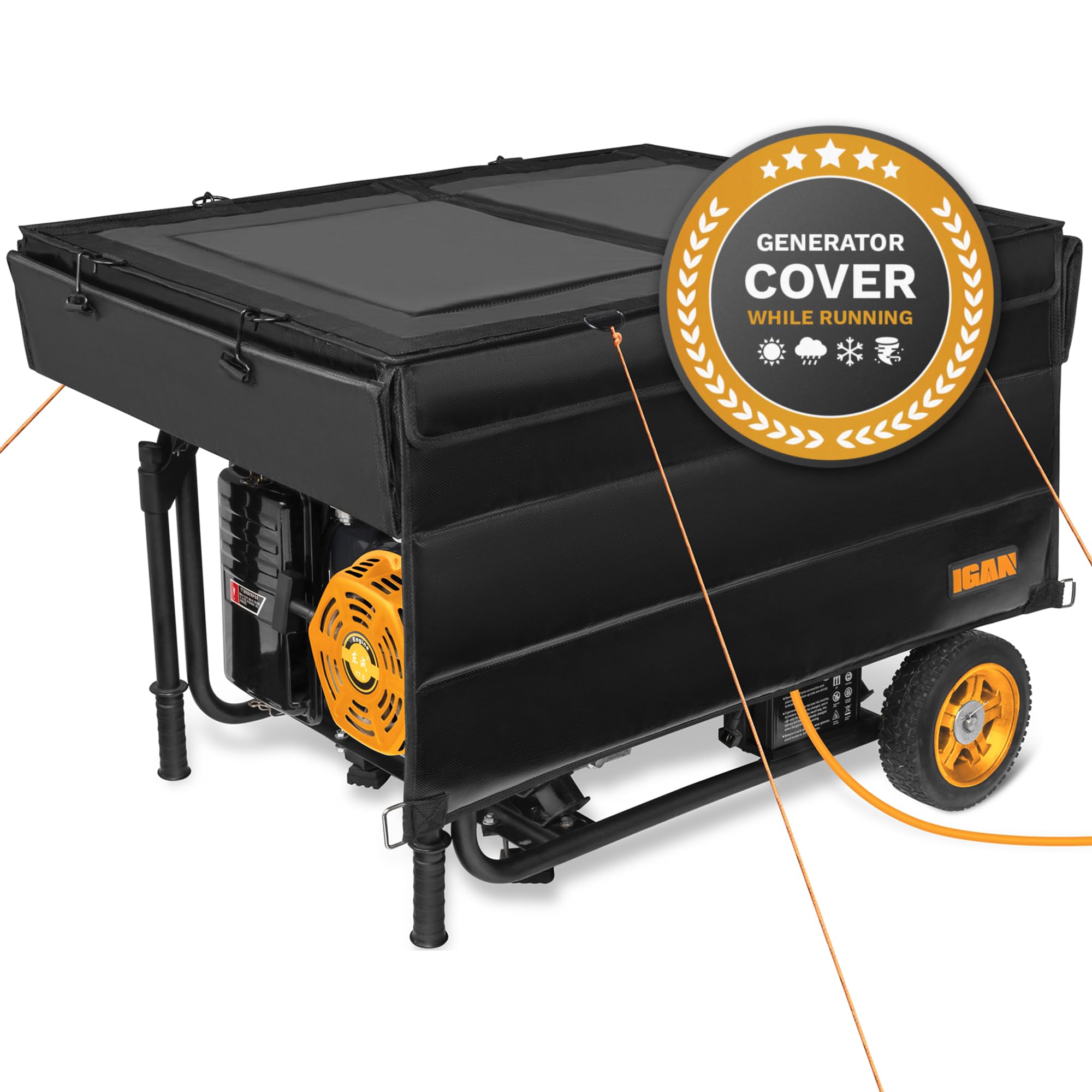 IGAN Pro-Max generator cover outdoors protects 3500-12000W units from rain