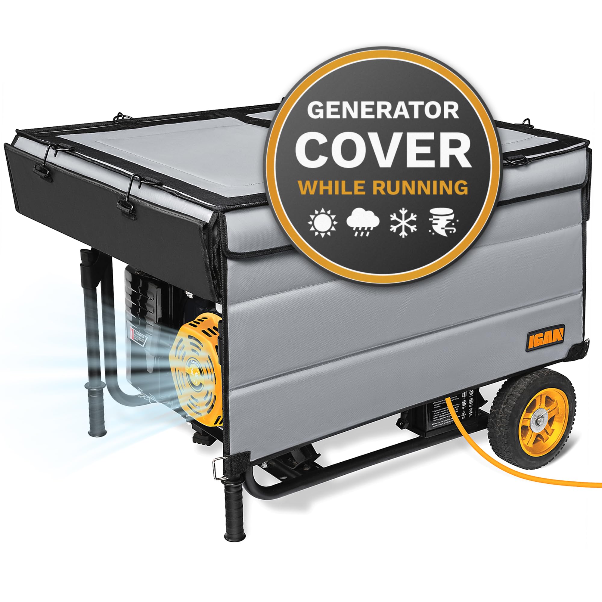 IGAN generator cover running setup protects 3500–12000W units during operation.