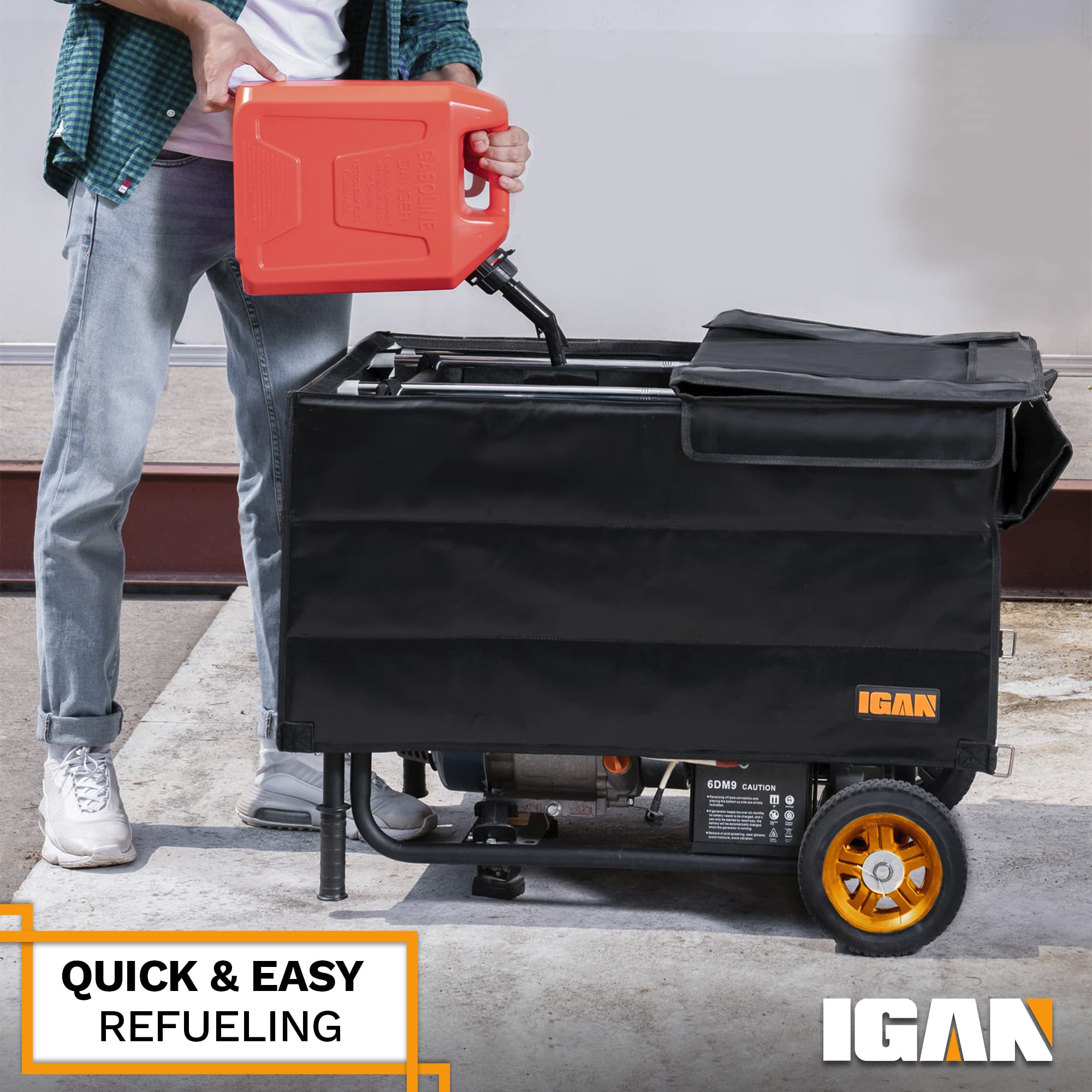 IGAN waterproof portable cover in black keeps equipment dry outdoors