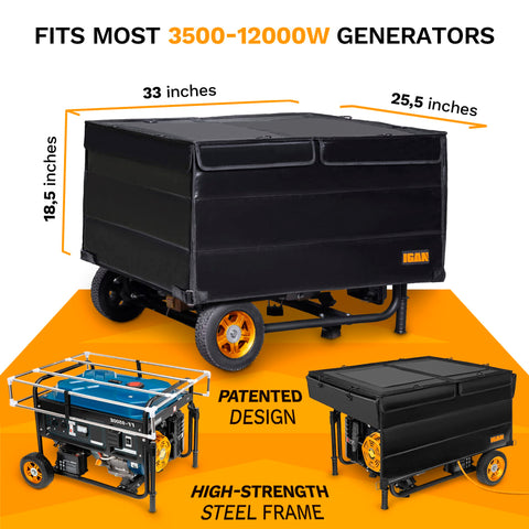 IGAN waterproof tarp shell shields generators outdoors against rain, snow and wind