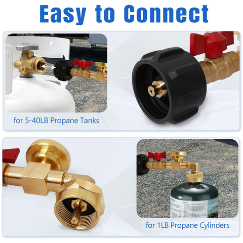 Igaper 20lb to 1lb tank converter with durable brass construction.