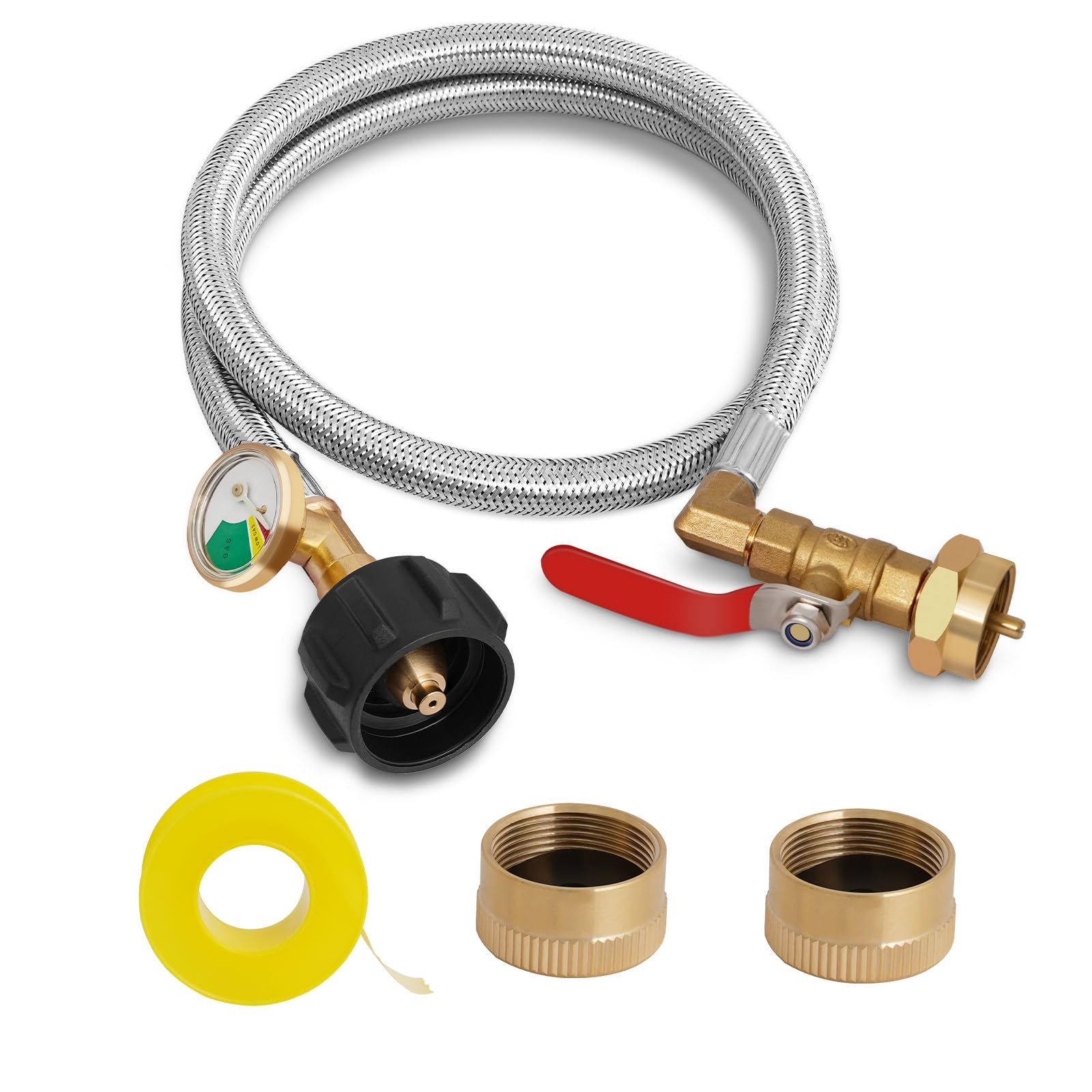 Igaper propane refill adapter for 1 lb tanks enabling quick outdoor refills.