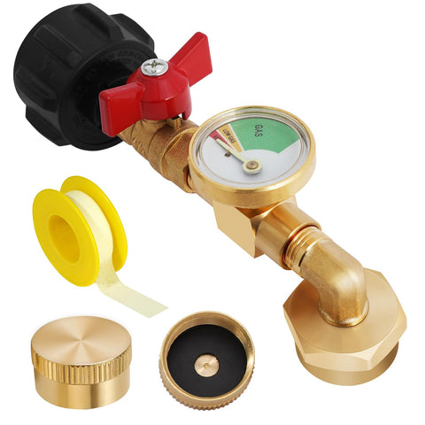 Igaper propane refill adapter with 90-degree elbow for easier, space-saving connections.