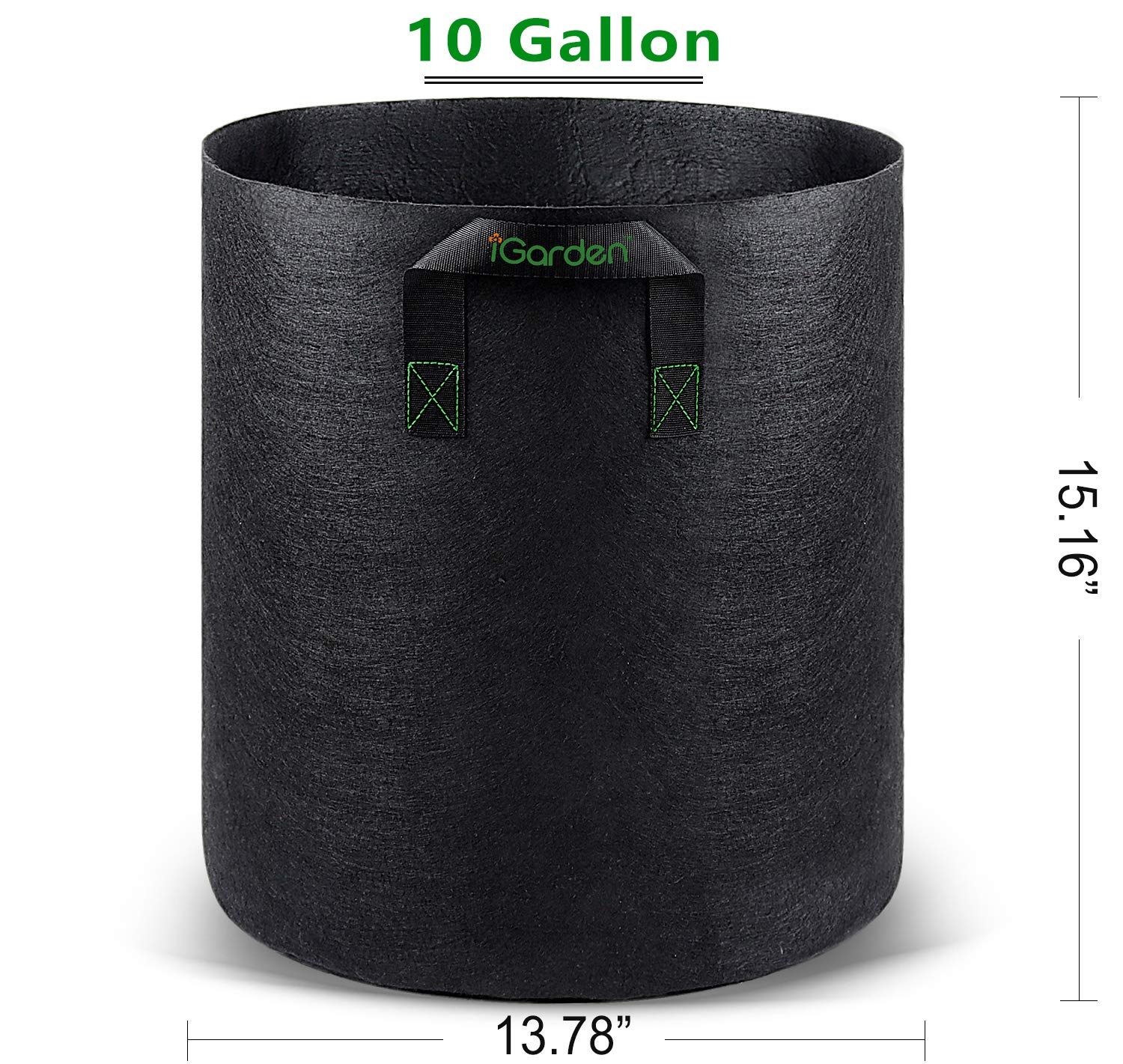 Sturdy handles on iGarden grow bag close-up for easy transport