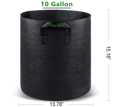 Sturdy handles on iGarden grow bag close-up for easy transport