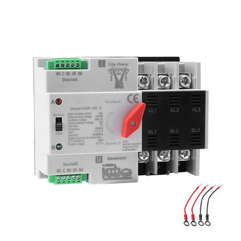 IGEYAPA ATS front view shows compact 3-pole design for reliable transfer