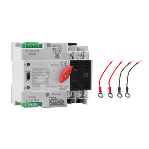 IGEYAPA 100A automatic transfer switch front view with clear status indicators