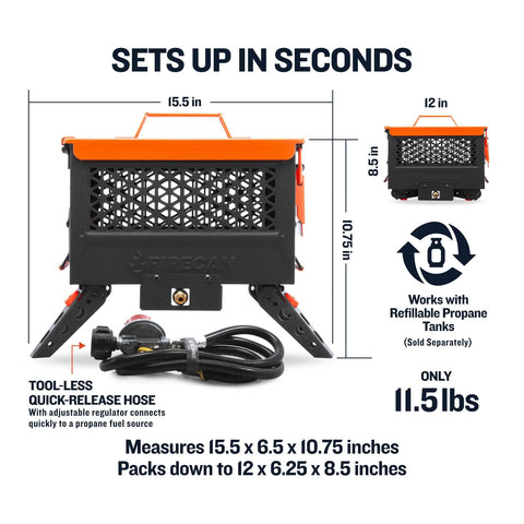 Ignik FireCan on beach or tailgate highlights flame visibility.
