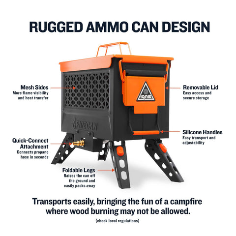 Ignik FireCan compact pack-down fits in tight spaces.