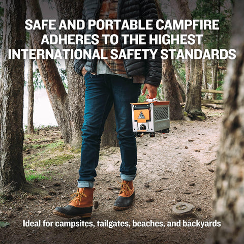 Ignik FireCan Elite removable lid with carry handle enables easy transport.