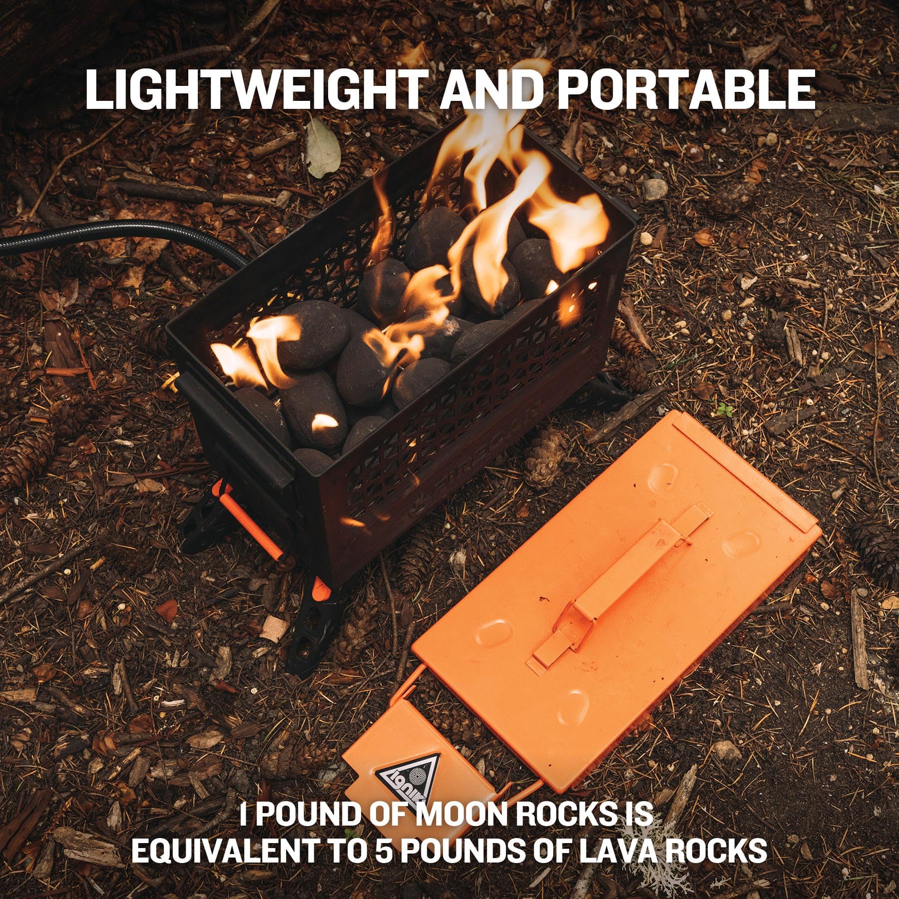 Ignik Moon Rocks lightweight 1lb stones for easy transport.
