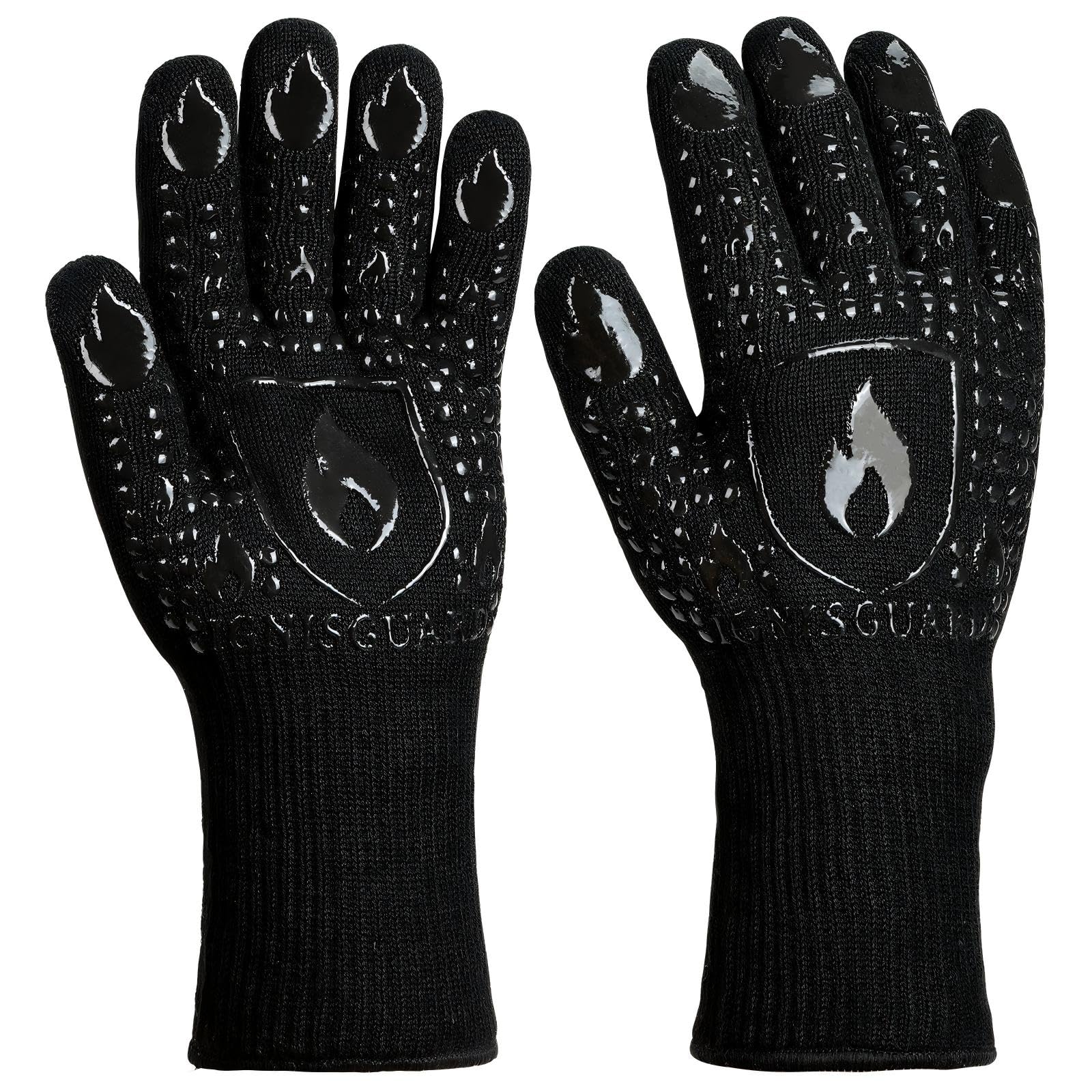 IGNISGUARD BBQ gloves demonstrate heat-resistance during high-heat grilling.