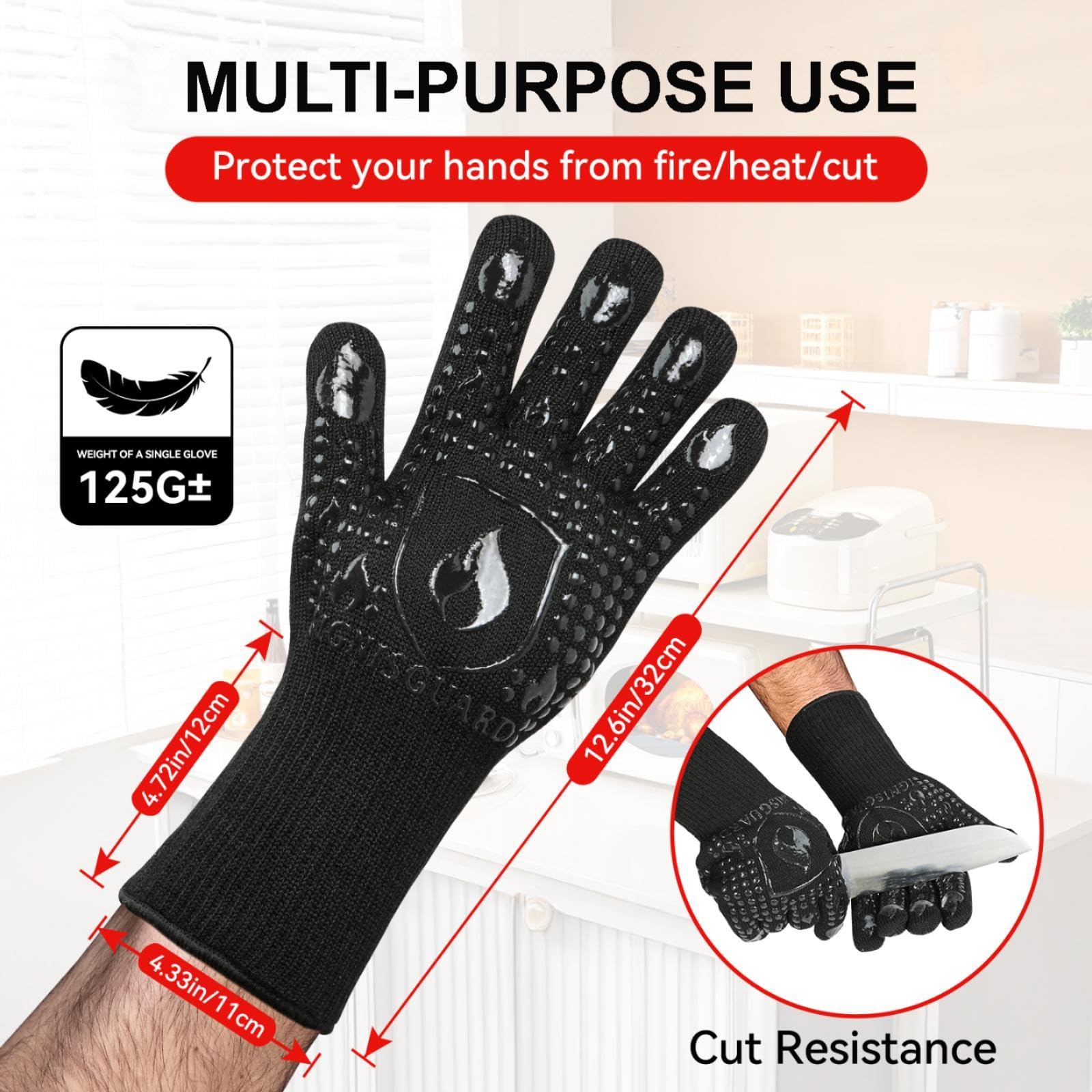 IGNISGUARD multi-use gloves work for oven, grill, baking, and camping tasks.