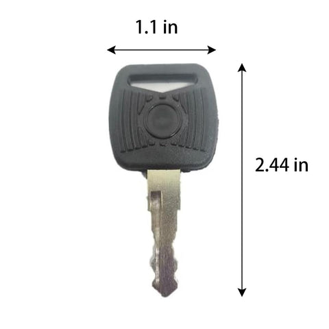 Durable metal ignition key in packaging ready for fleet maintenance and on site replacements