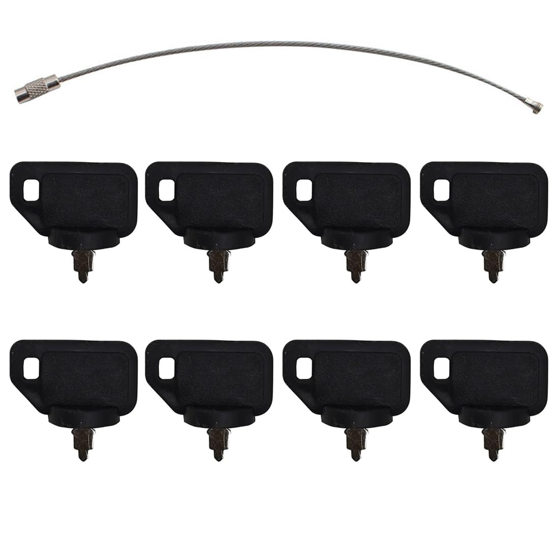 Eight ignition keys for Toro TimeCutter with ring for quick replacements