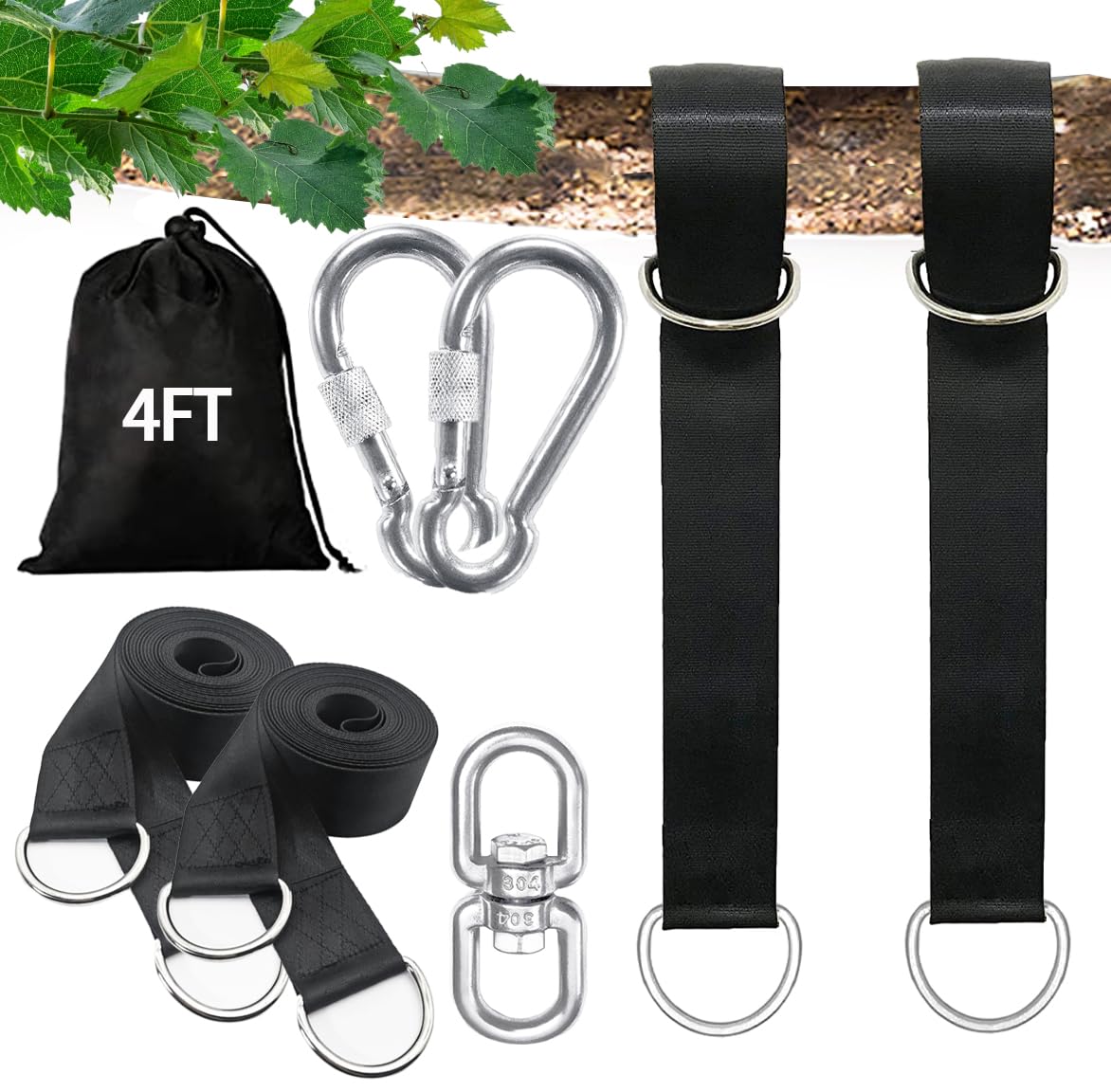 Igolfluck Tree Swing Straps package ready for outdoor setup and storage.
