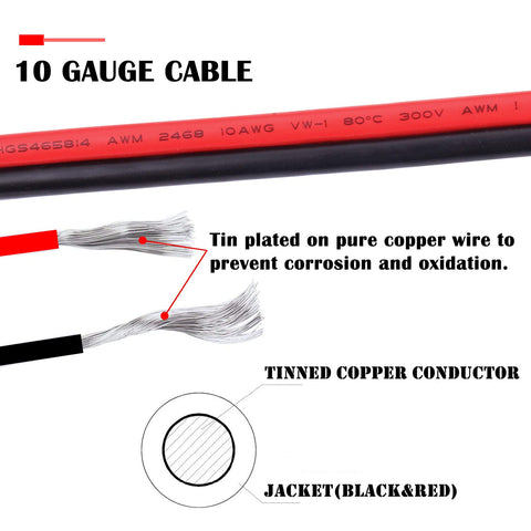 iGreely SAE extension cable with universal 2-pin connector fits automotive and marine setups