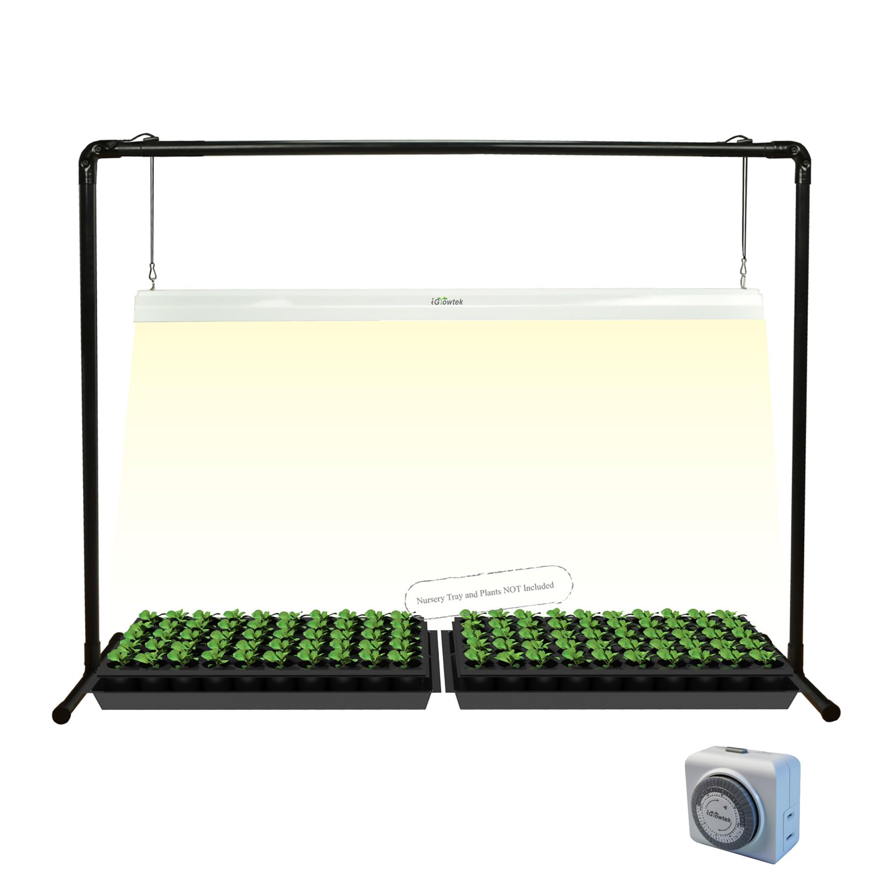 igrowtek 4ft LED grow light stand for seedling growth with even coverage.