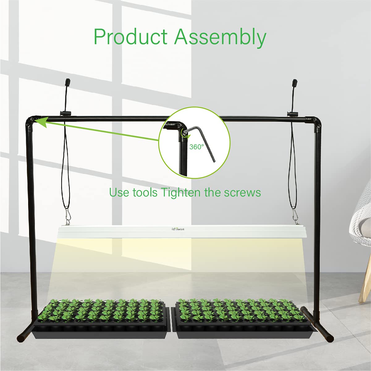 igrowtek seed-starting indoor light aiding germination and early growth.