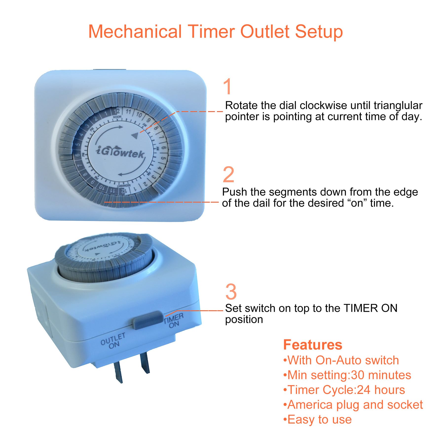 igrowtek timer outlet for automated light scheduling and ease of use.