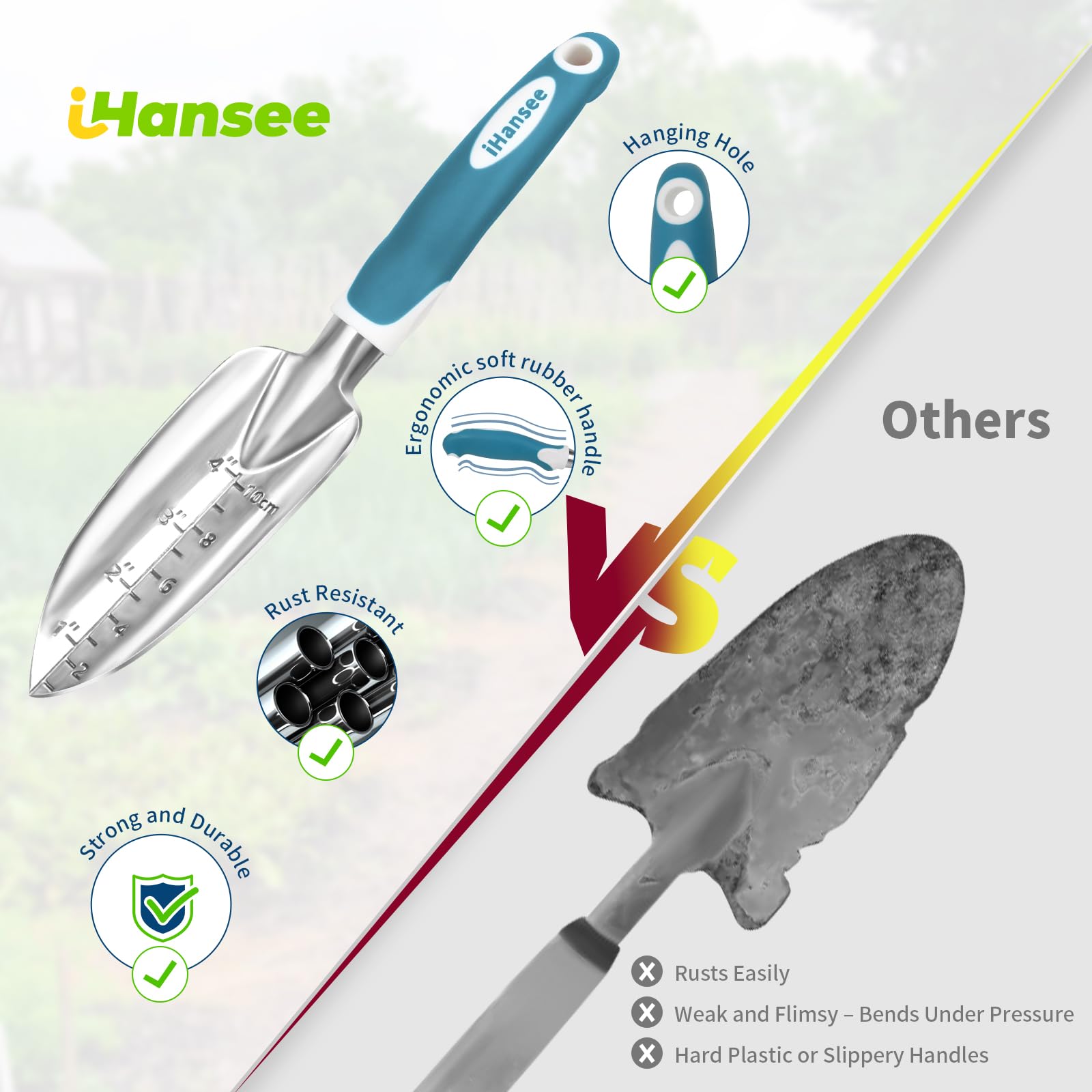 iHansee hand weeder designed for tight spaces and precise weeding