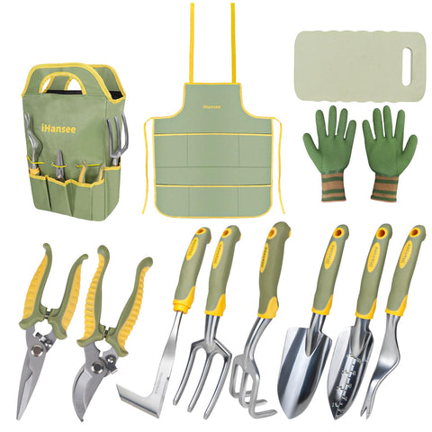 ihansee garden tools 12piece set—compact kit for versatile beginner gardening tasks