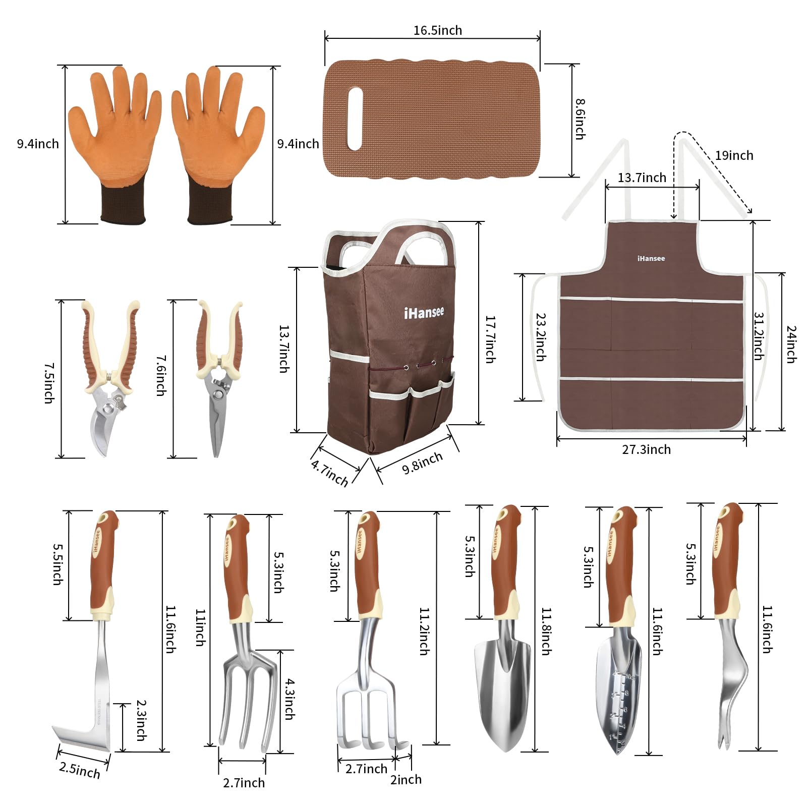 iHansee storage tote bag keeps tools organized and portable in the garden