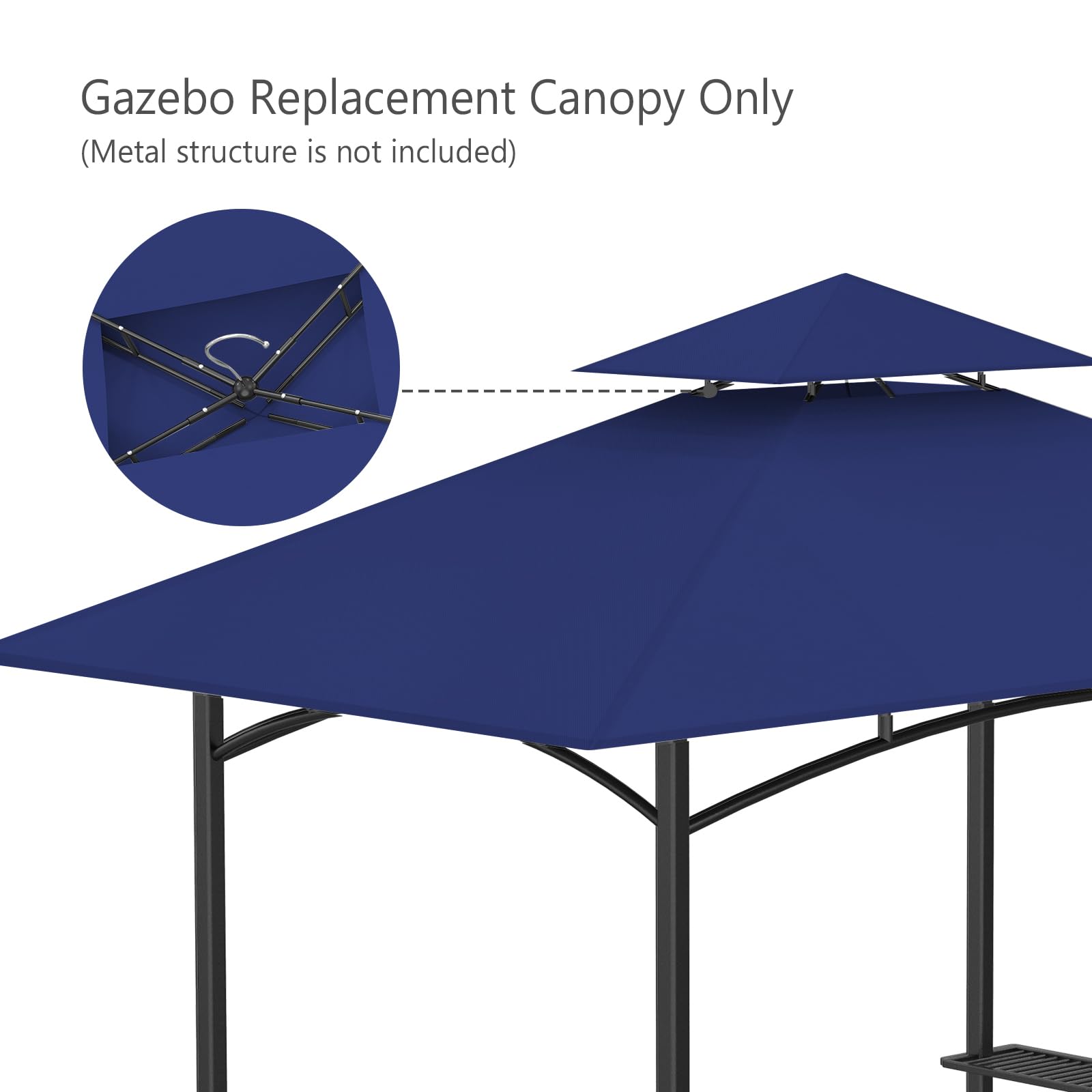 Iheqard double-tier vent detail promotes airflow around the grilling area.